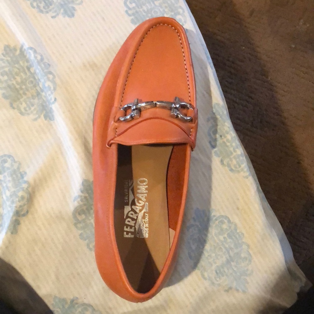 Ferragamo loafers orange
